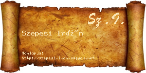 Szepesi Irén névjegykártya