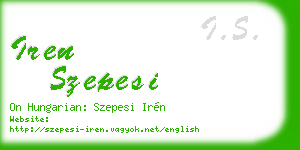 iren szepesi business card